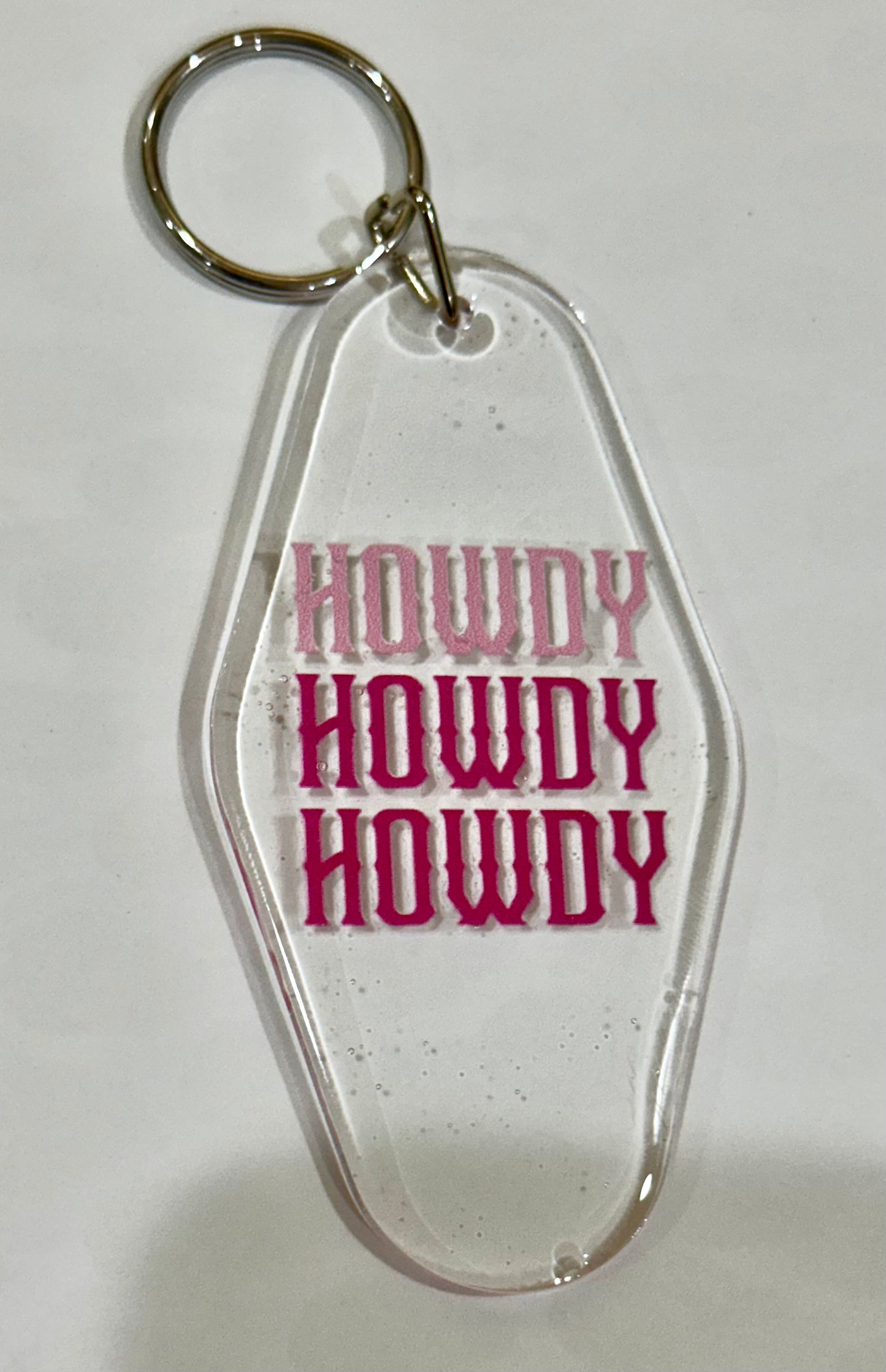 Howdy retro motel keychain