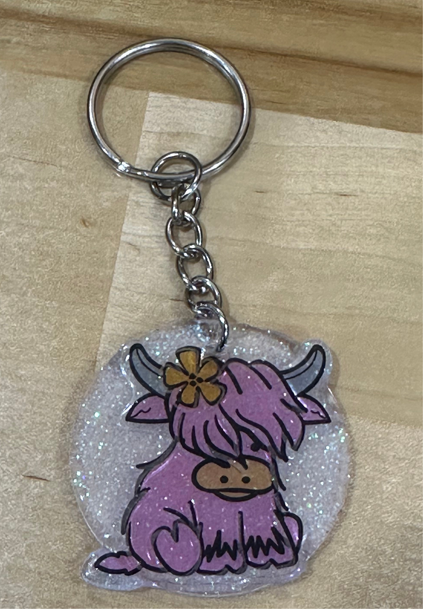 Highland cow 2 inch keychain