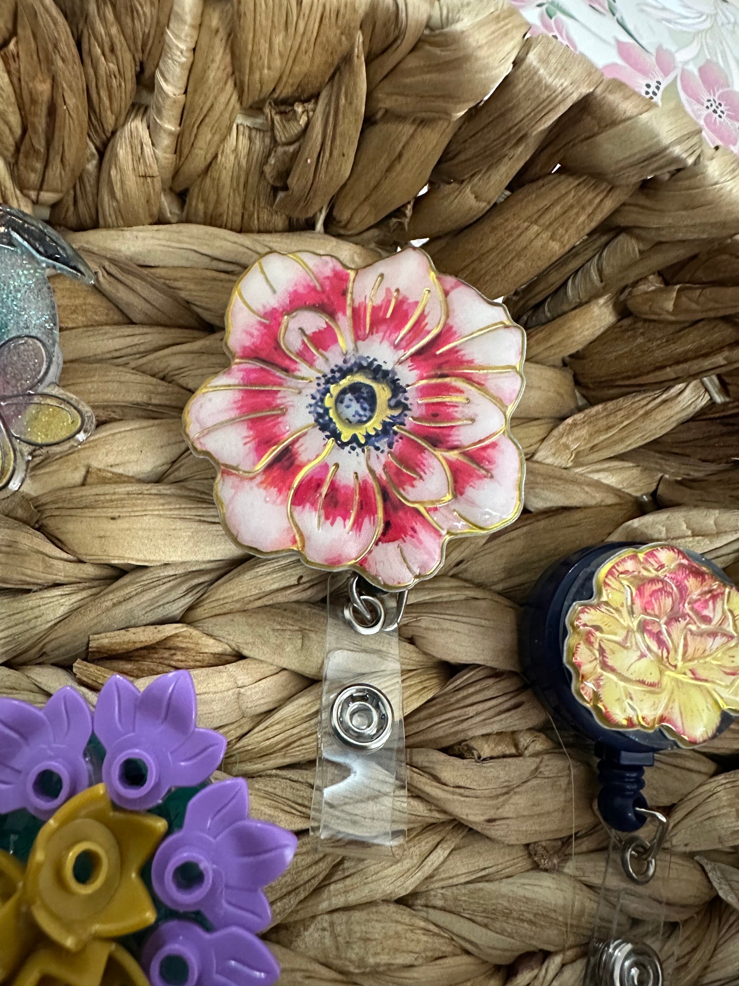 Flower badge reel