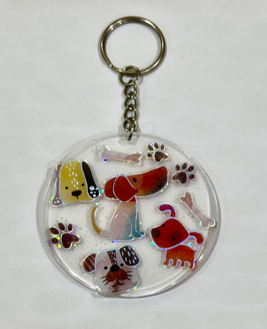Doggies round 2.5 inch keychain