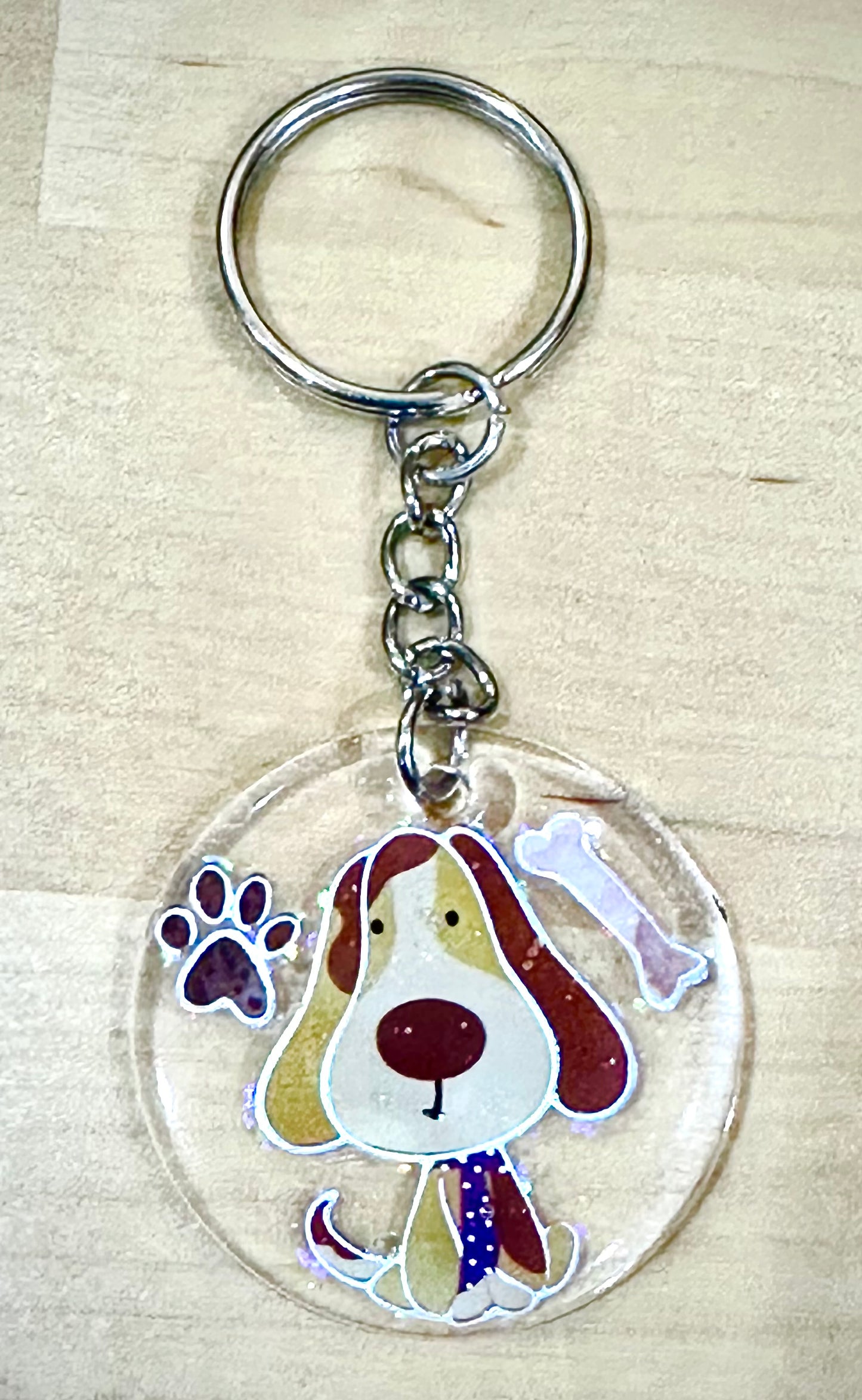 Dog round 2 inch keychain